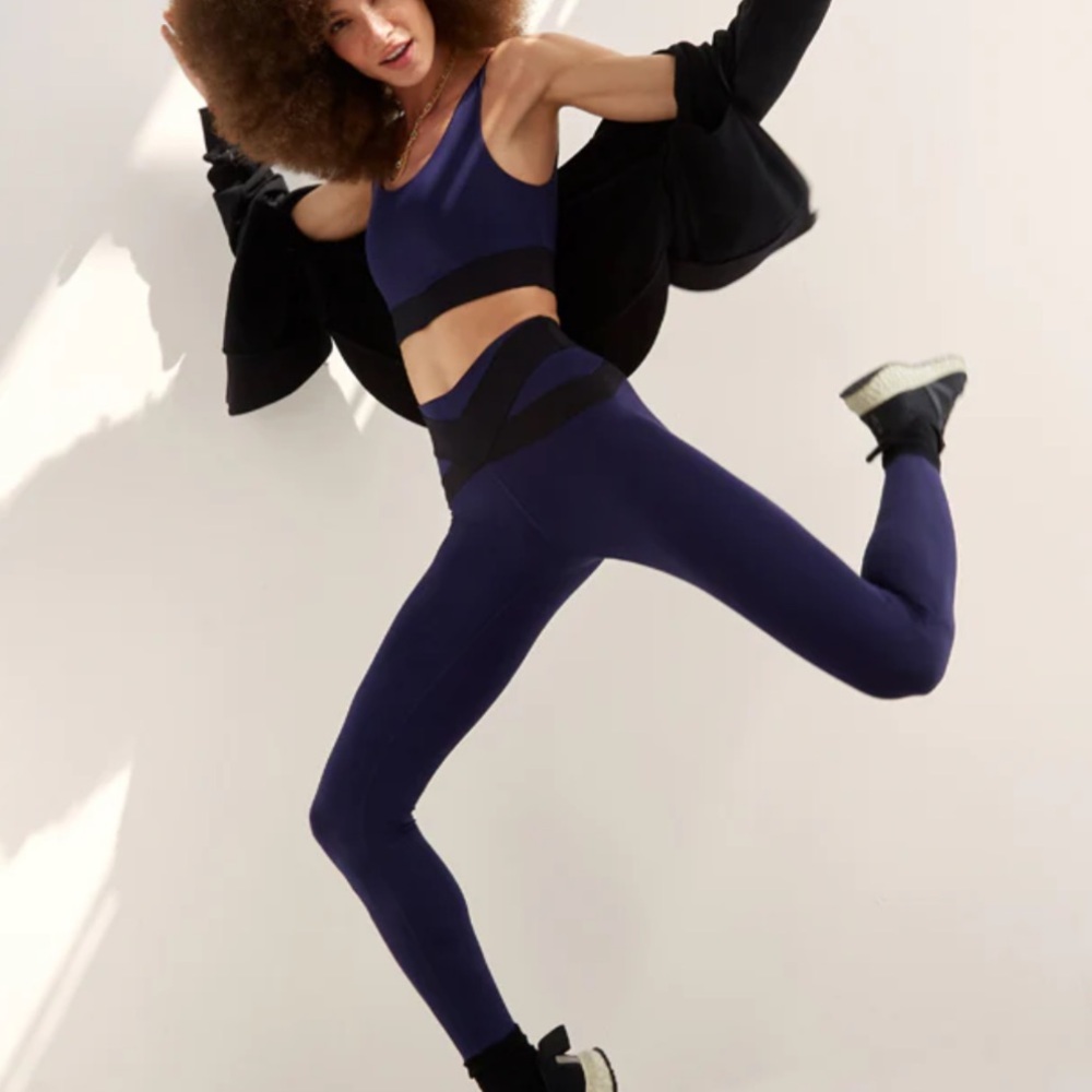 Body Language—Navy Black Sports Bra and Leggings Set Pamela bra Chloe legging
